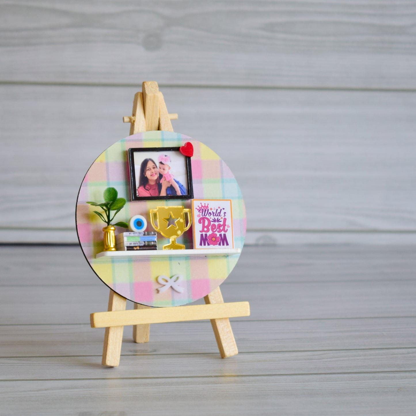 "HAPPY WISHES" MINIATURE SHELF - Mother's Day