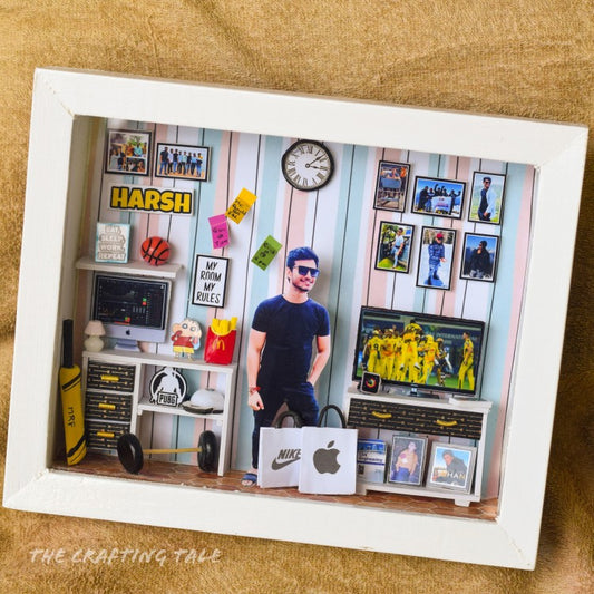 Miniature framed art on a wall, illustrating creative framing choices