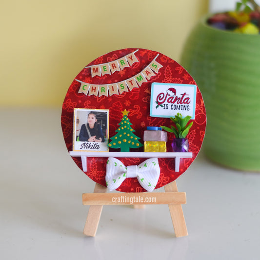 "HAPPY WISHES" MINIATURE SHELF -  CHRISTMAS THEME