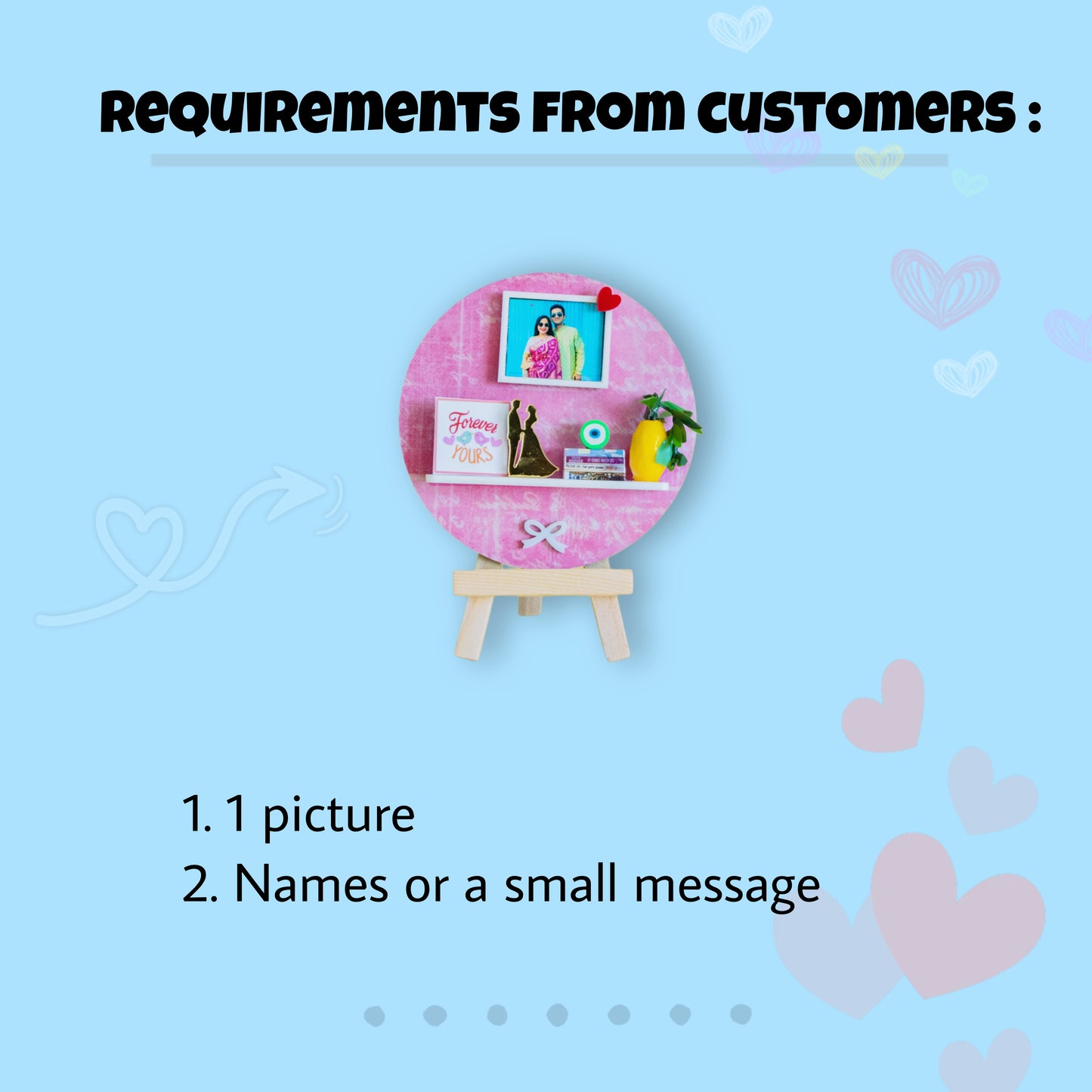 "HAPPY WISHES" MINIATURE SHELF - Valentine's Day