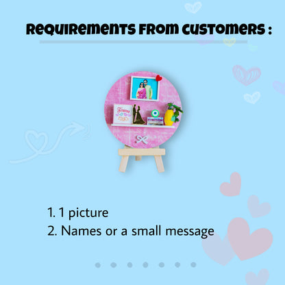 "HAPPY WISHES" MINIATURE SHELF - Valentine's Day