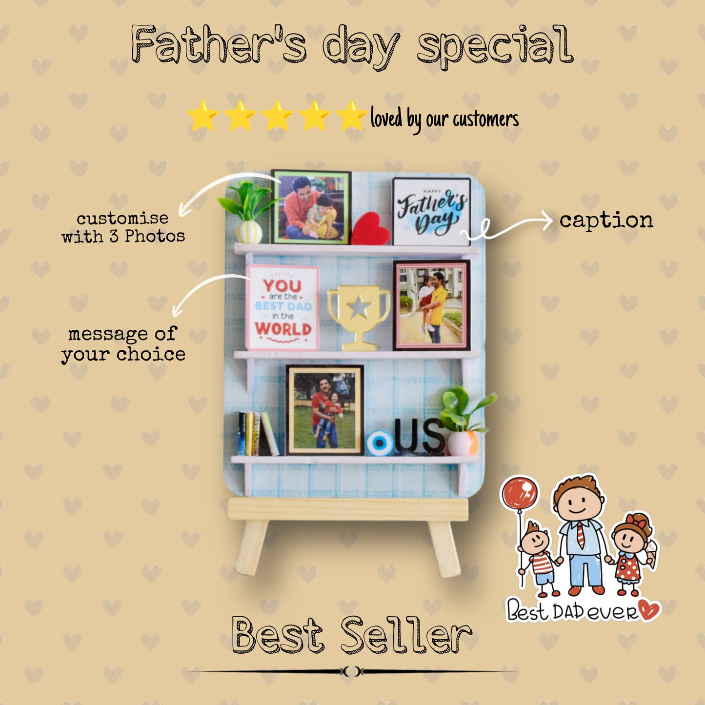 Miniature Shelf Fridge Magnet/Stand - Gift For Father