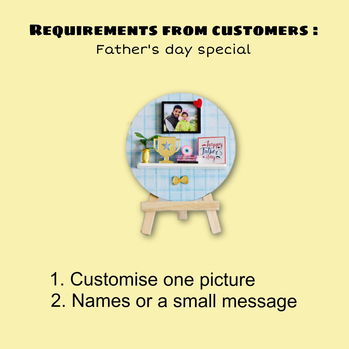 "HAPPY WISHES" MINIATURE SHELF - FATHER'S DAY