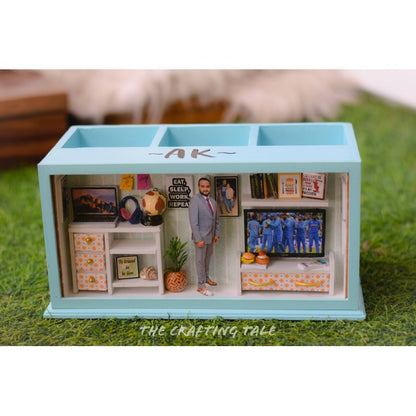 SHADOW BOX CUM PEN STAND - TELEVISION THEME