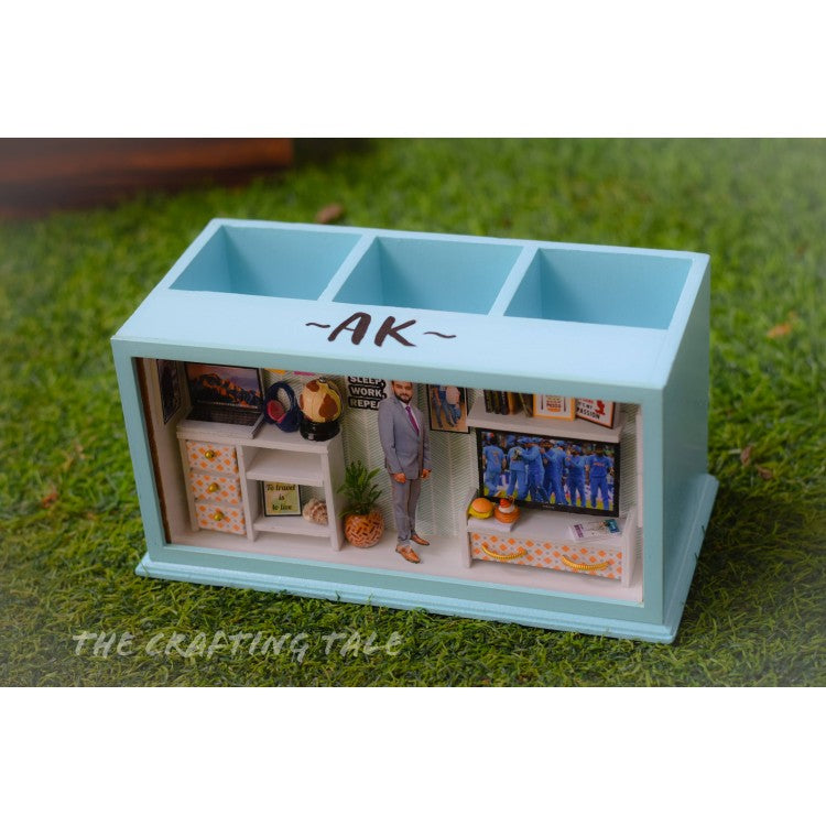 SHADOW BOX CUM PEN STAND - TELEVISION THEME